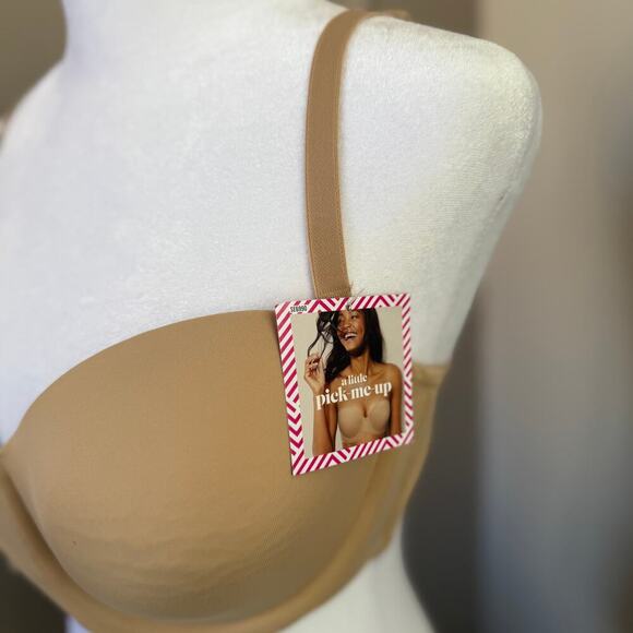 Maidenform 36D NWT Beige Underwire Padded Back Closure Push Up Bra -K0189 - Picture 2 of 4